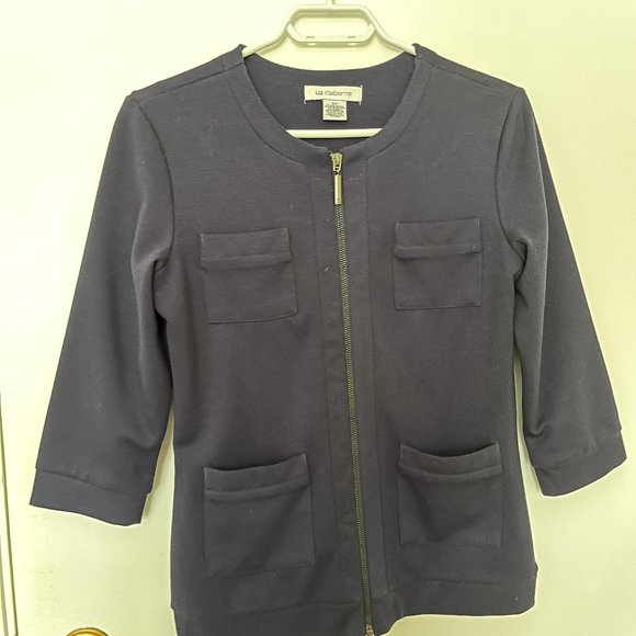 3 for $30 Liz Claiborne women office jacket navy blue size S - Picture 3 of 9